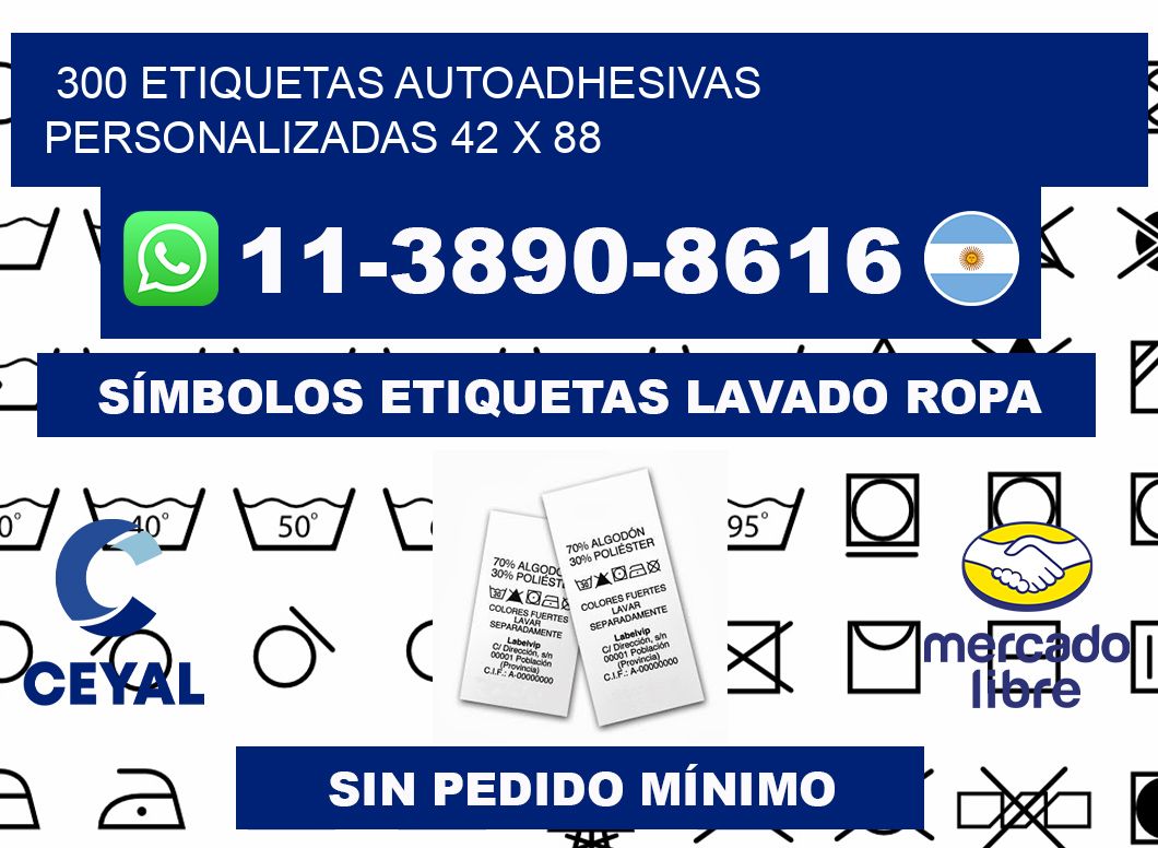 300 Etiquetas autoadhesivas personalizadas 42 x 88