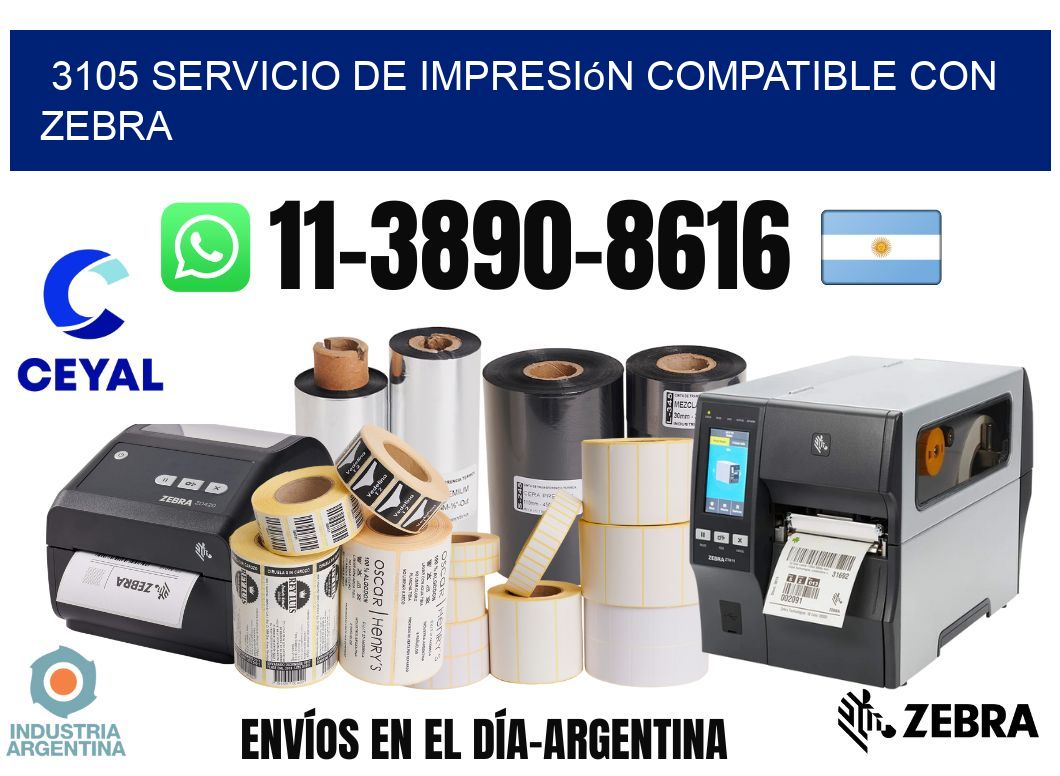 3105 Servicio de impresión compatible con Zebra