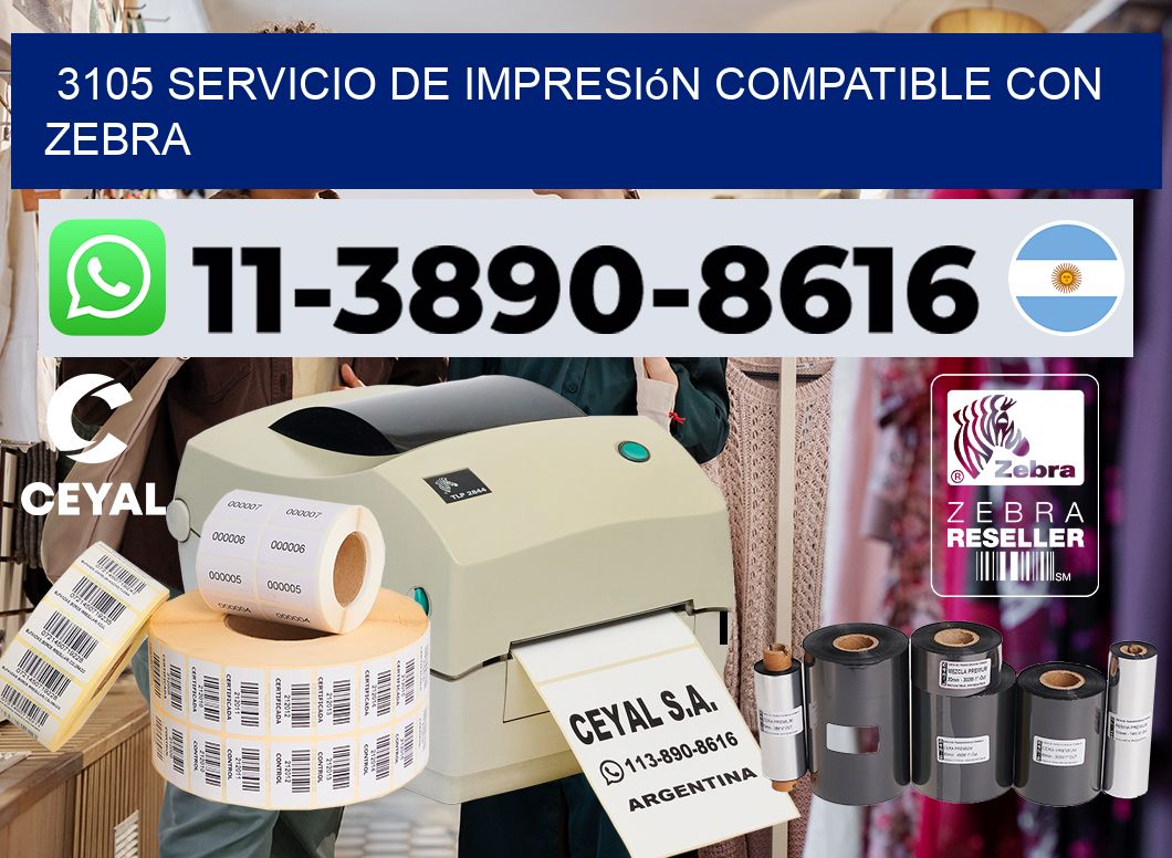 3105 Servicio de impresión compatible con Zebra