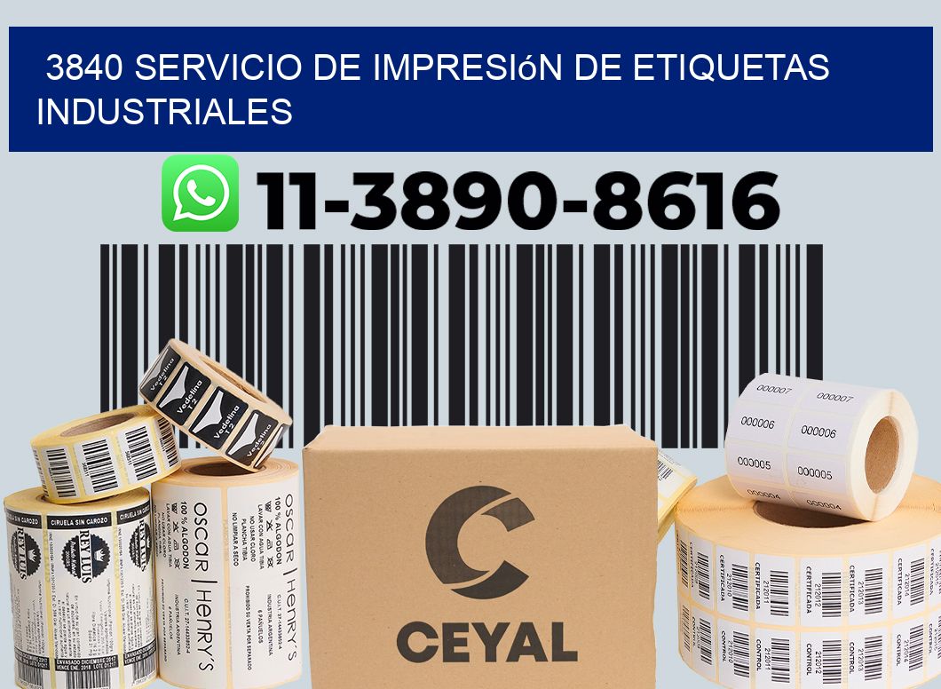 3840 Servicio de impresión de etiquetas industriales