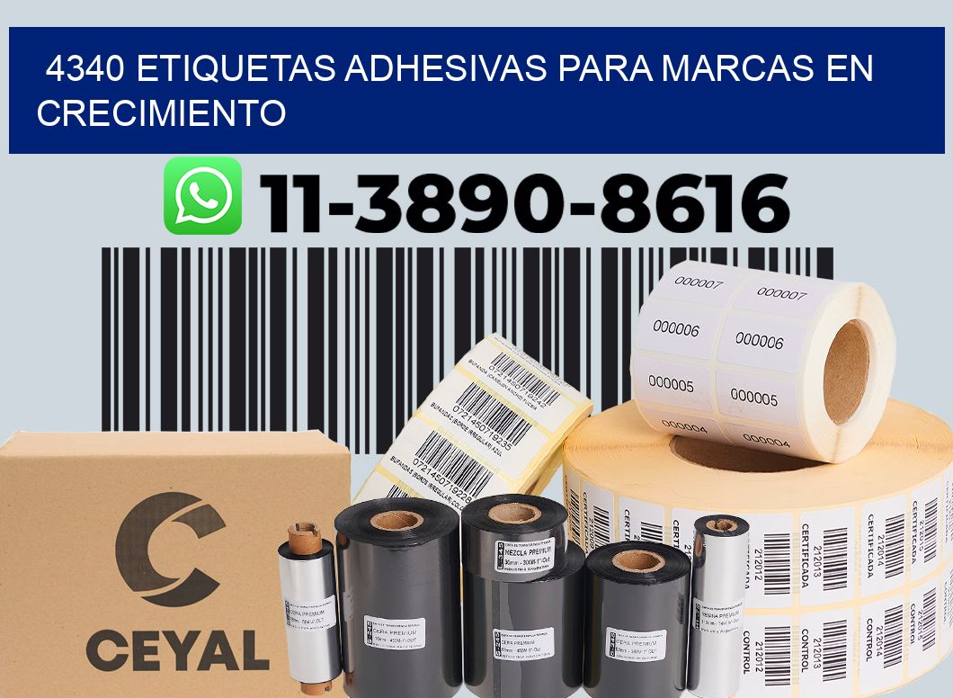 4340 Etiquetas adhesivas para marcas en crecimiento