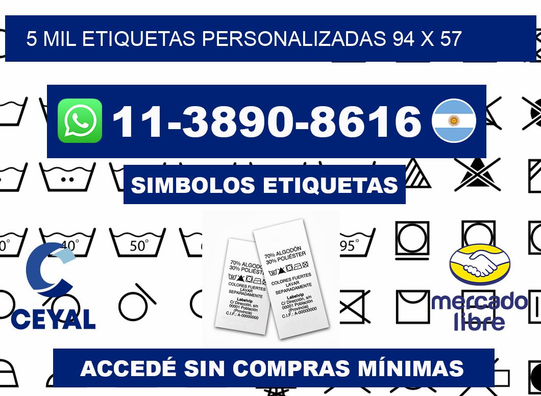 5 mil etiquetas personalizadas 94 x 57