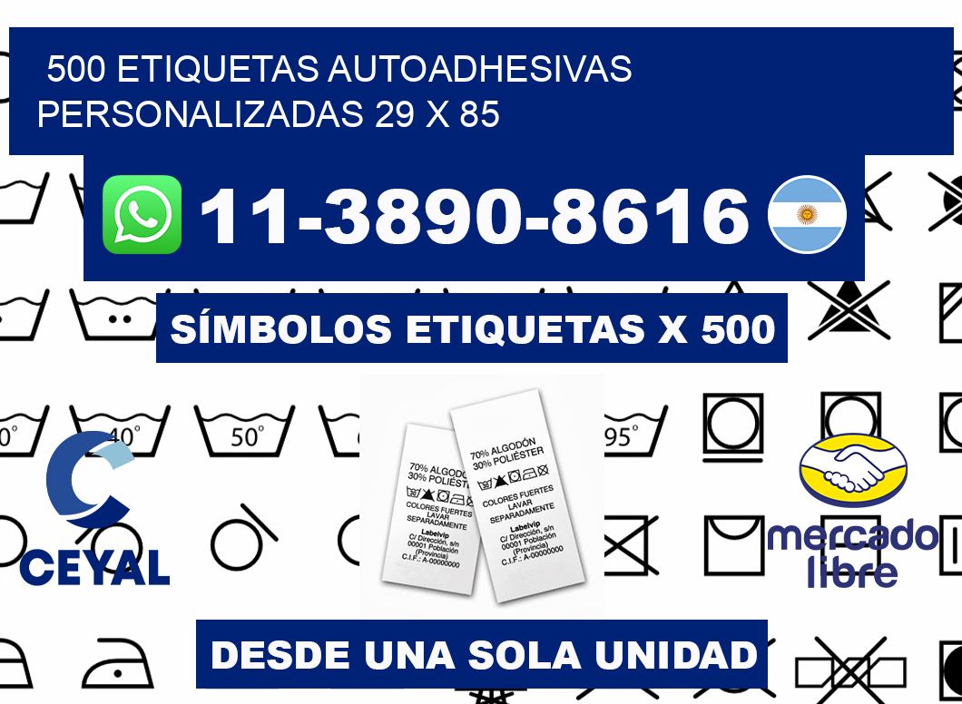 500 Etiquetas autoadhesivas personalizadas 29 x 85