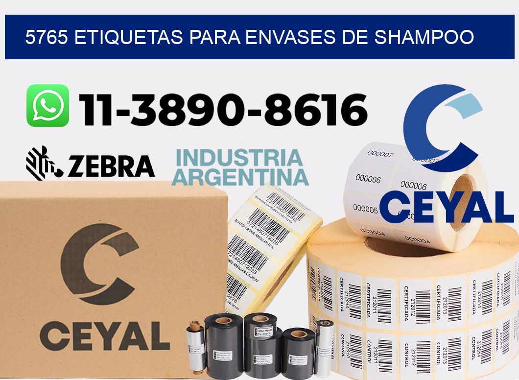 5765 Etiquetas para envases de shampoo