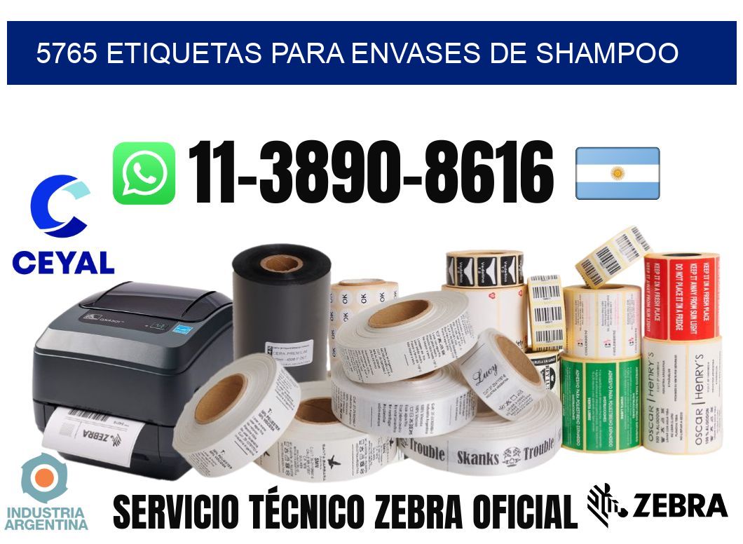5765 Etiquetas para envases de shampoo