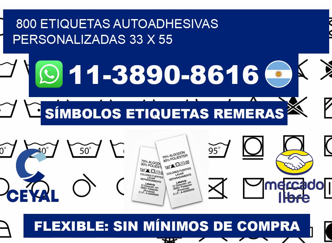 800 Etiquetas autoadhesivas personalizadas 33 x 55