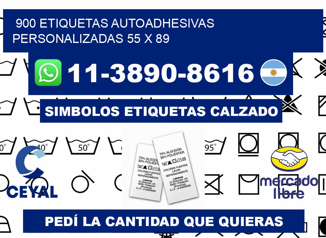 900 Etiquetas autoadhesivas personalizadas 55 x 89
