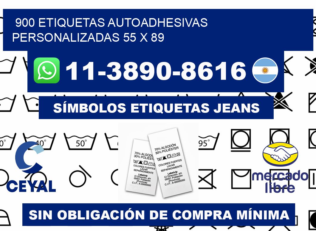 900 Etiquetas autoadhesivas personalizadas 55 x 89