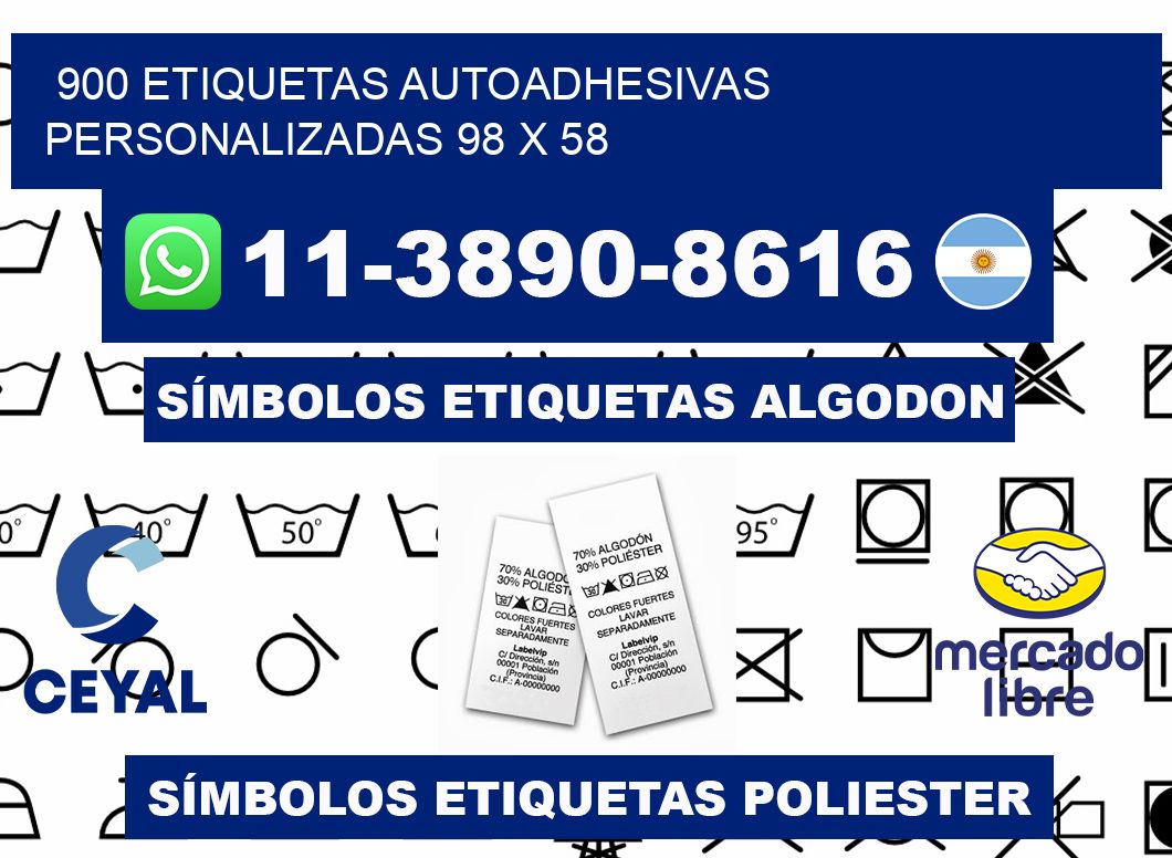 900 Etiquetas autoadhesivas personalizadas 98 x 58