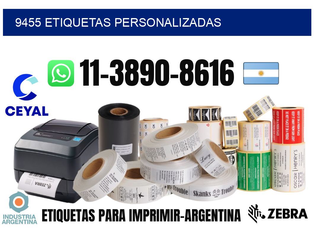 9455 etiquetas personalizadas