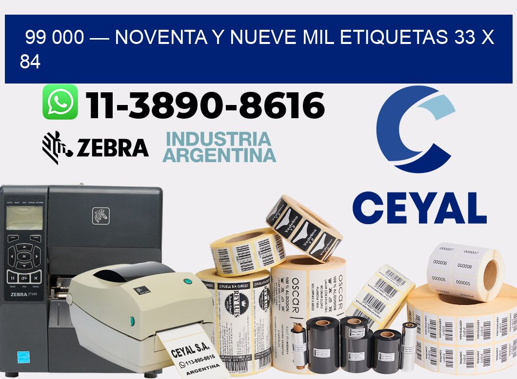 99 000 — noventa y nueve mil etiquetas 33 x 84