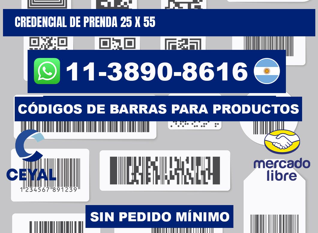 Credencial de prenda 25 x 55