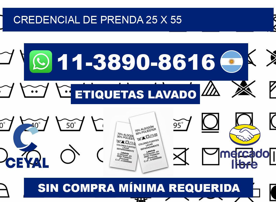 Credencial de prenda 25 x 55
