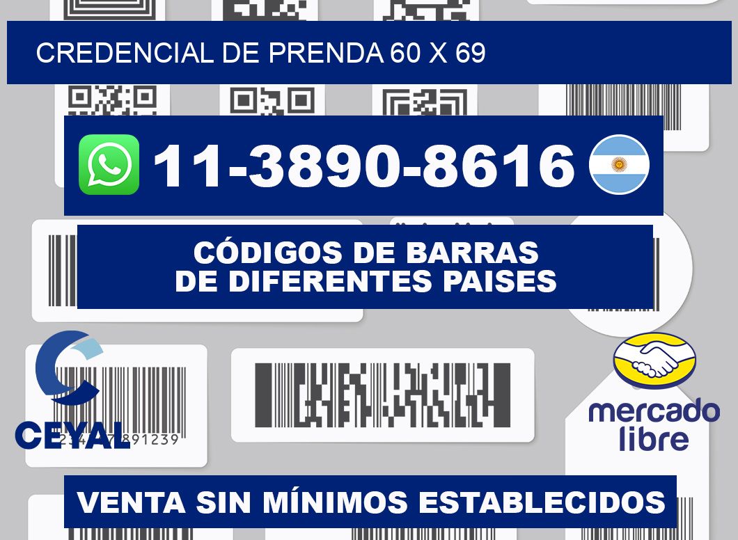 Credencial de prenda 60 x 69