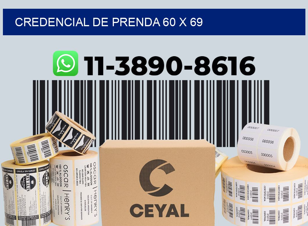 Credencial de prenda 60 x 69