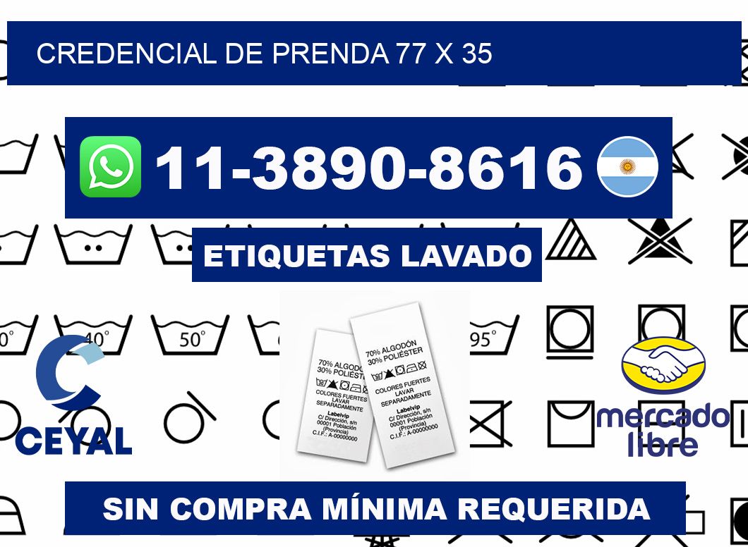Credencial de prenda 77 x 35