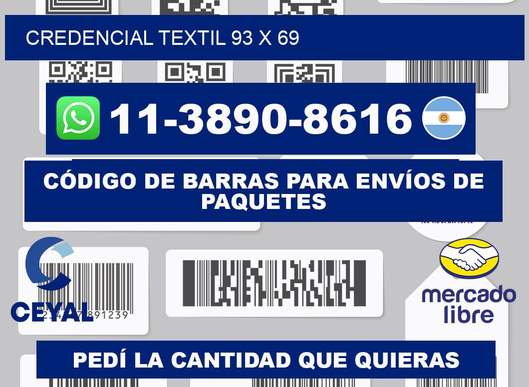 Credencial textil 93 x 69