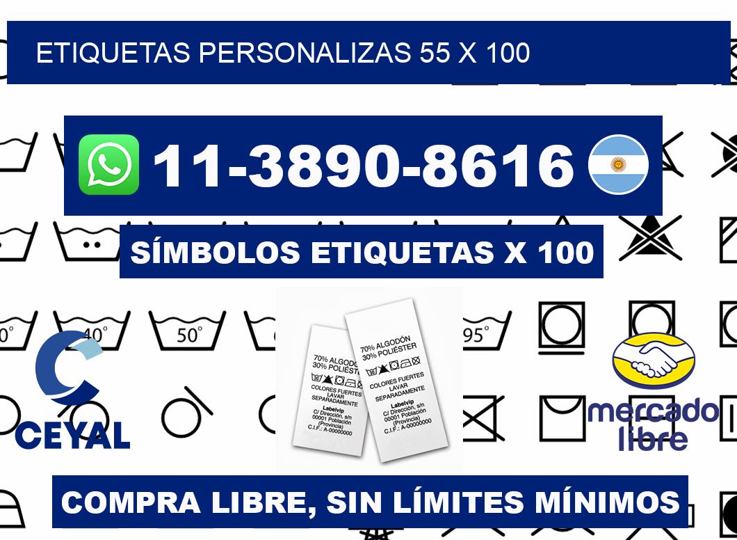 ETIQUETAS PERSONALIZAS 55 x 100