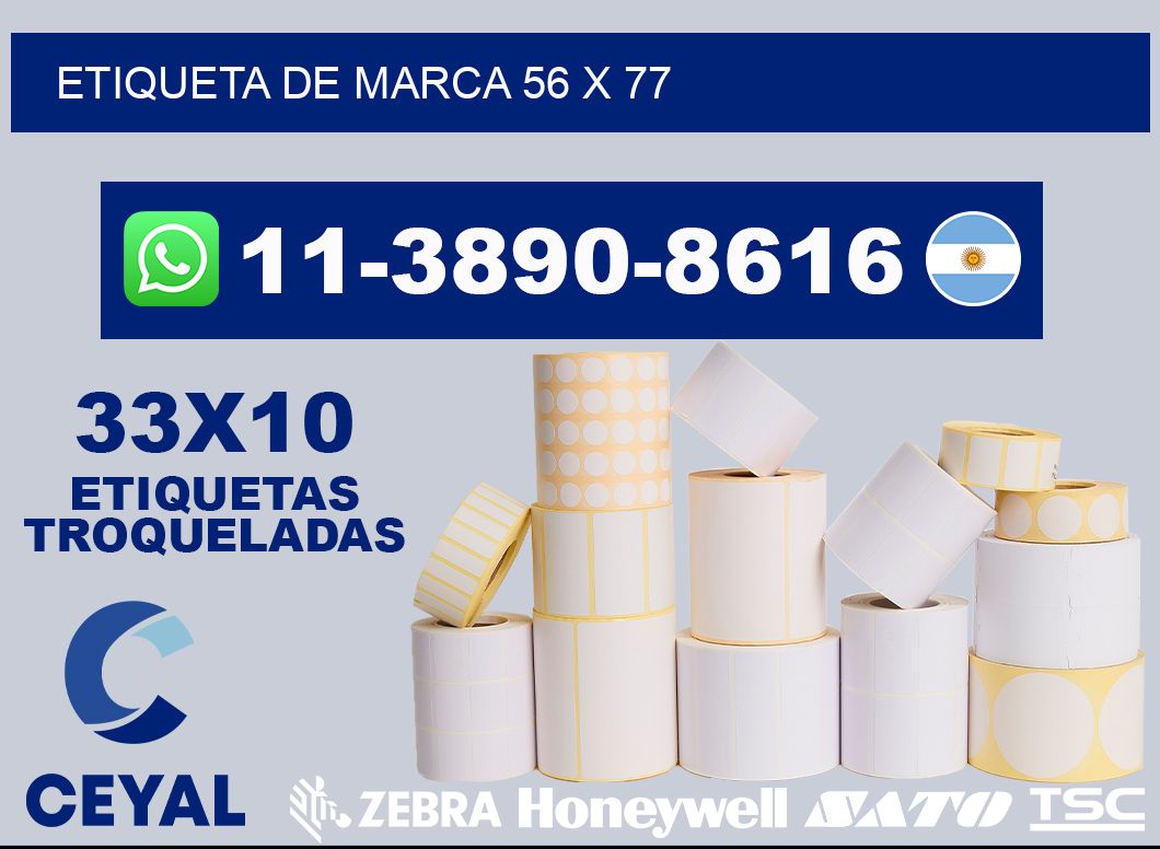 Etiqueta de marca 56 x 77