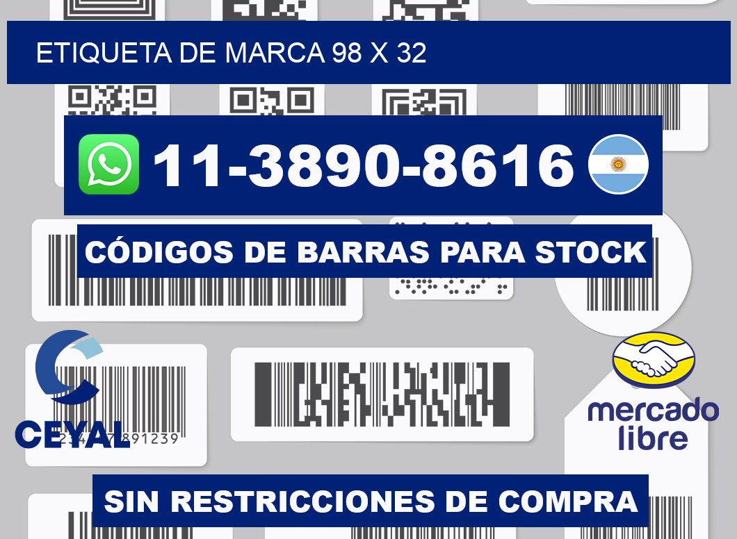Etiqueta de marca 98 x 32