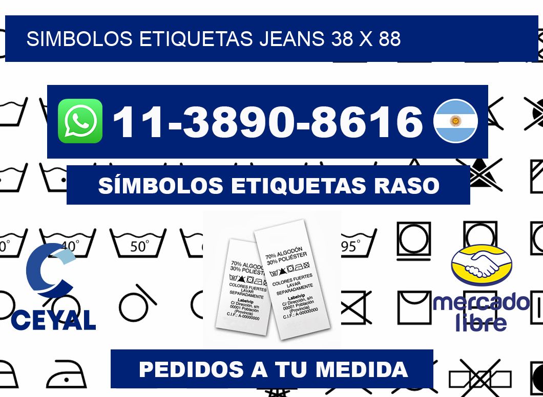 SIMBOLOS ETIQUETAS JEANS 38 x 88