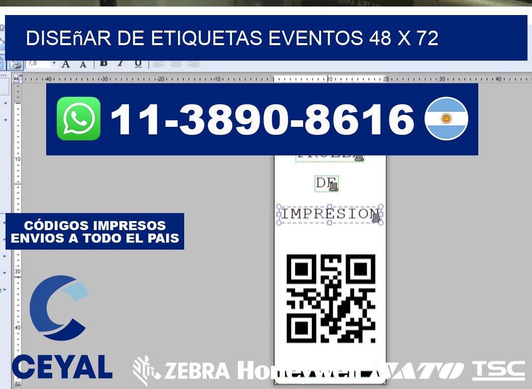 diseñar de etiquetas eventos 48 x 72