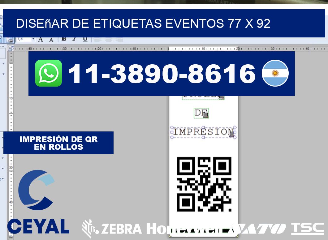 diseñar de etiquetas eventos 77 x 92