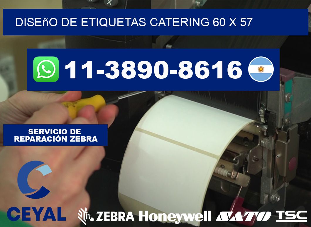 diseño de etiquetas catering 60 x 57