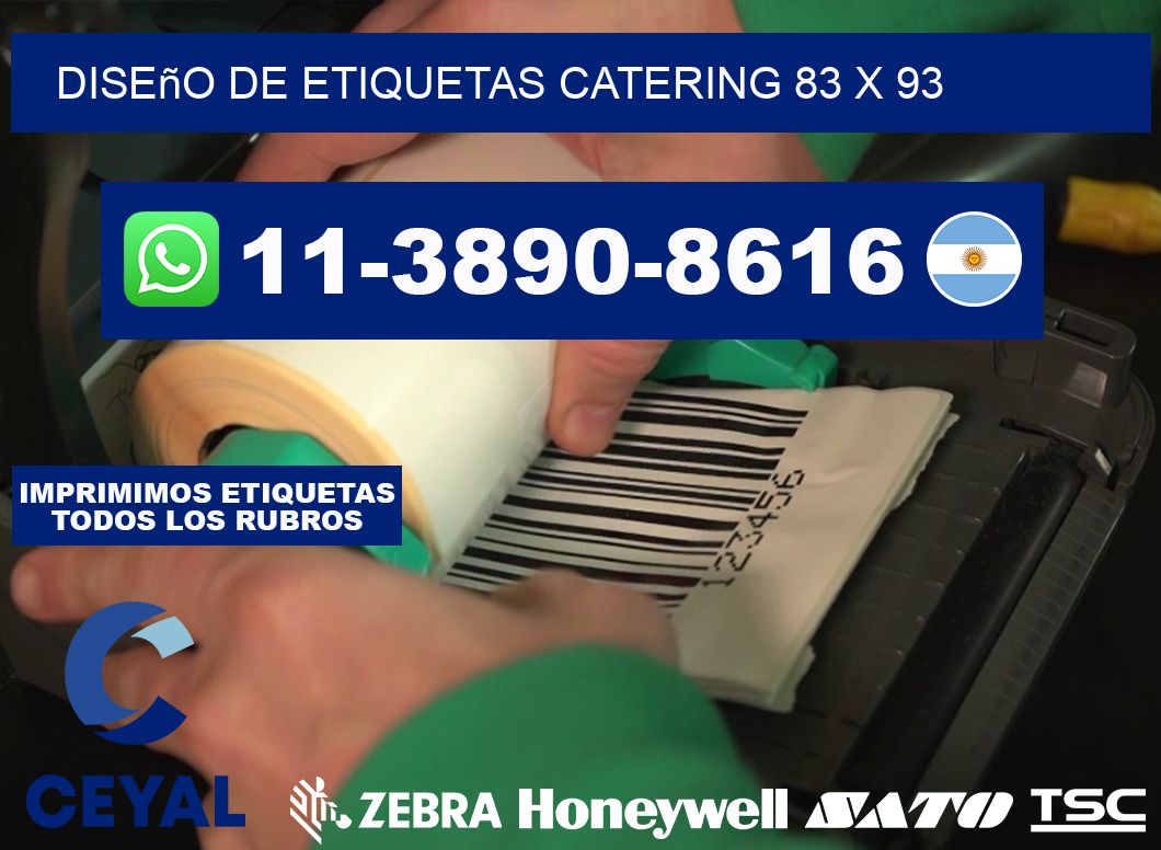 diseño de etiquetas catering 83 x 93