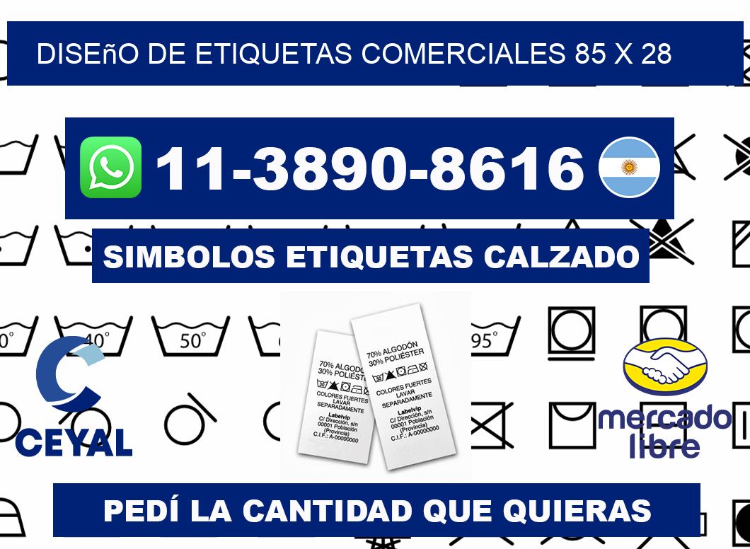 diseño de etiquetas comerciales 85 x 28