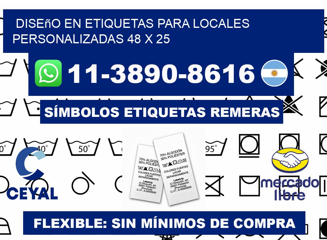 diseño en etiquetas para locales personalizadas 48 x 25