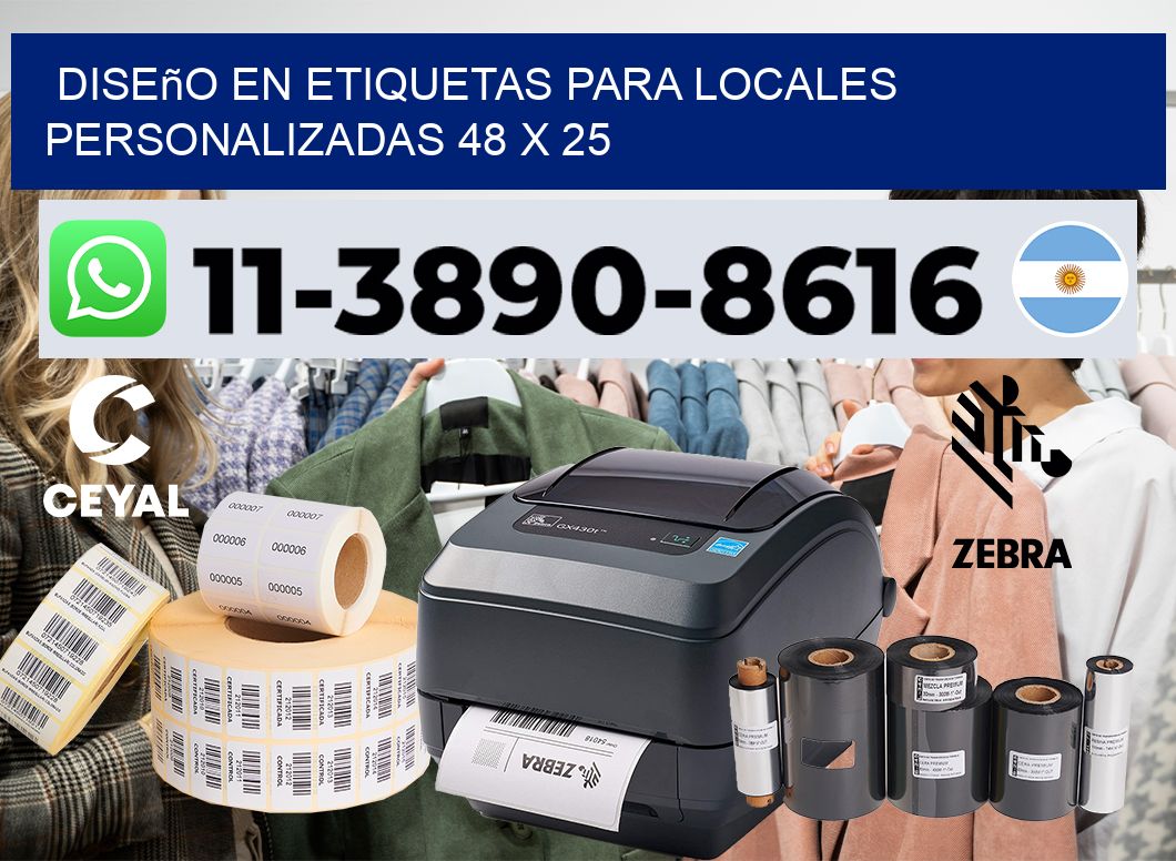 diseño en etiquetas para locales personalizadas 48 x 25