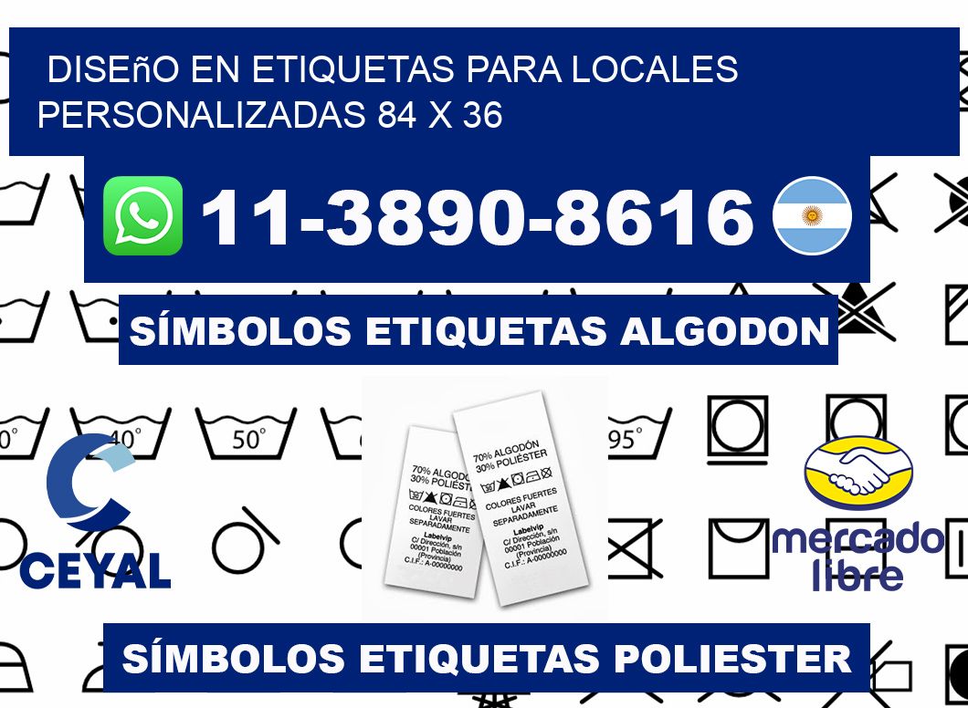 diseño en etiquetas para locales personalizadas 84 x 36
