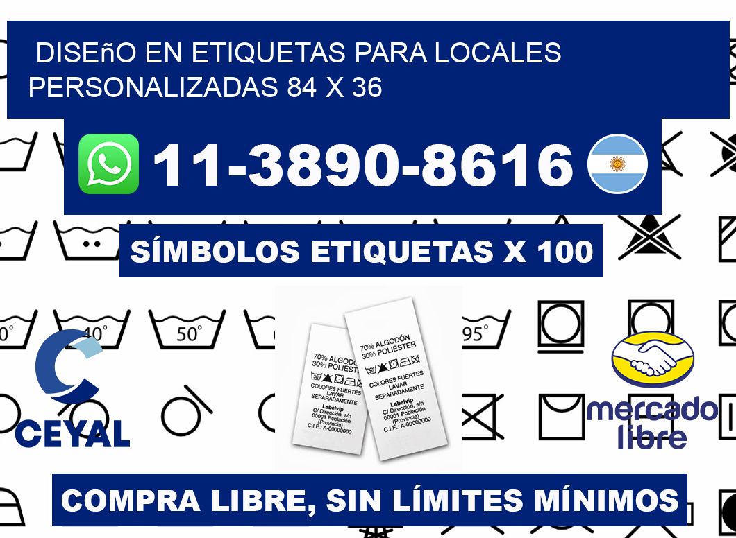 diseño en etiquetas para locales personalizadas 84 x 36