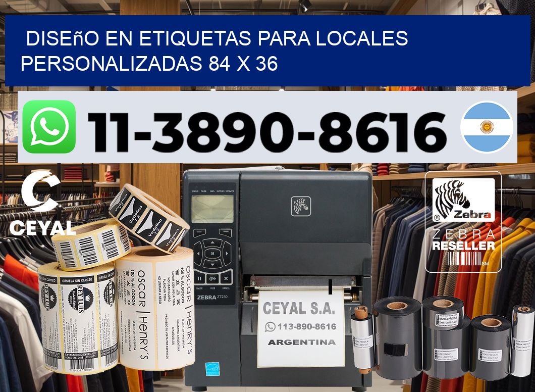 diseño en etiquetas para locales personalizadas 84 x 36