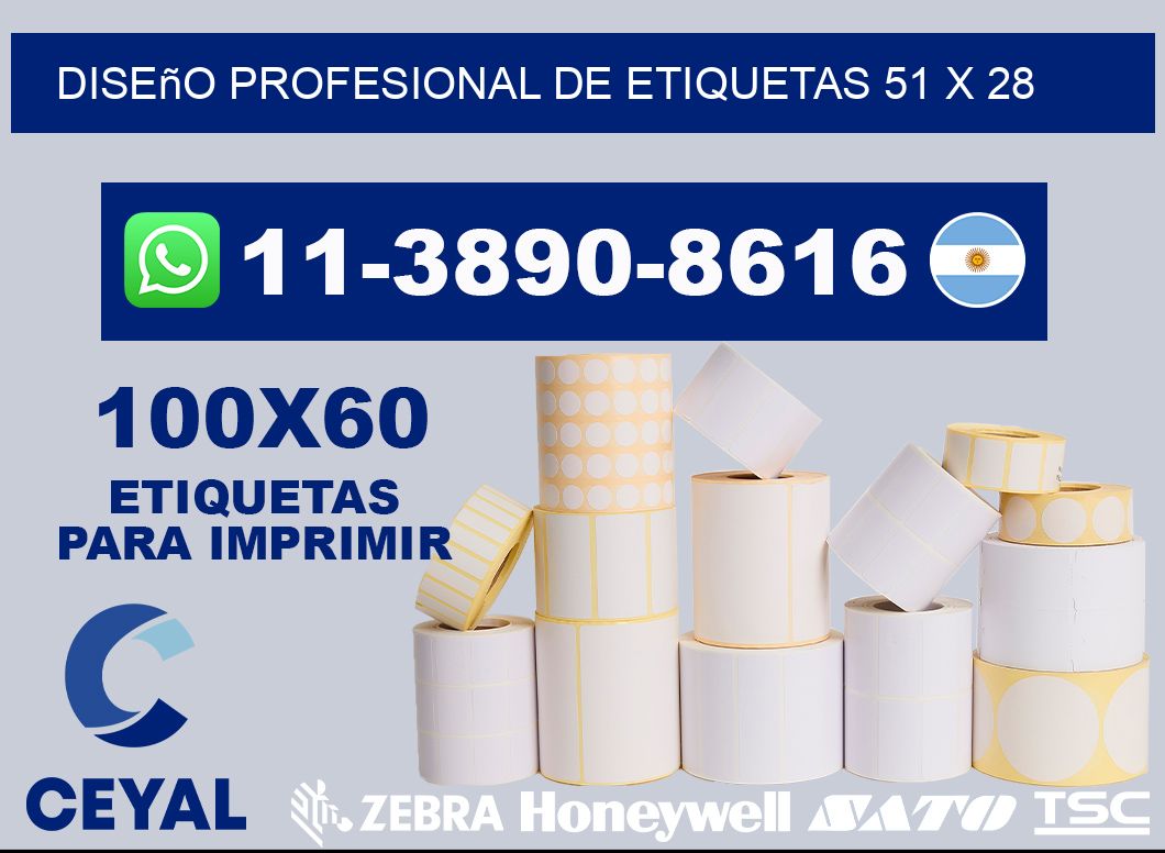 diseño profesional de etiquetas 51 x 28