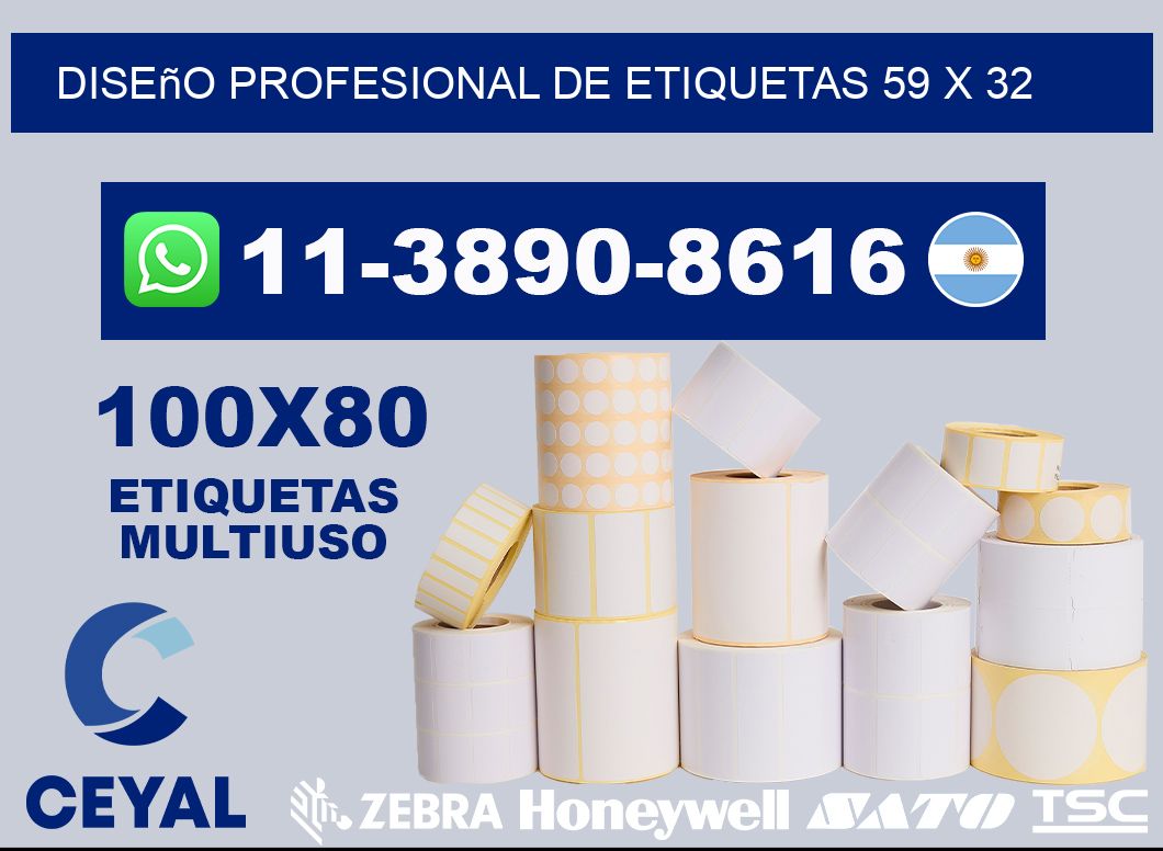 diseño profesional de etiquetas 59 x 32