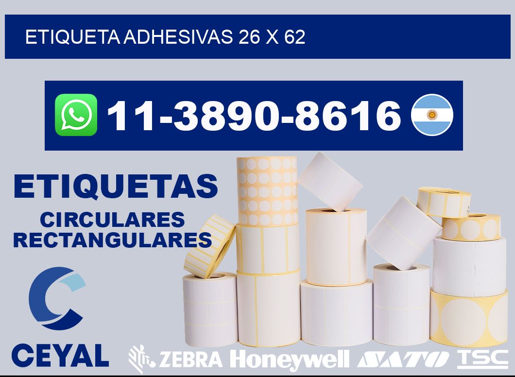 etiqueta adhesivas 26 x 62
