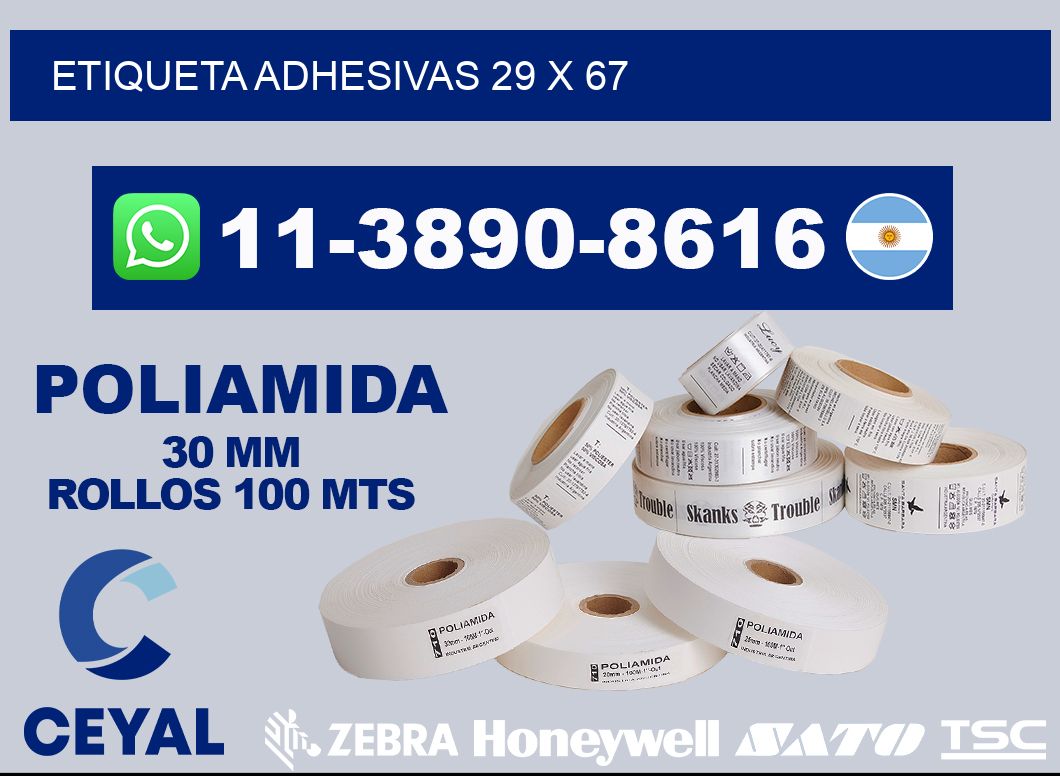 etiqueta adhesivas 29 x 67