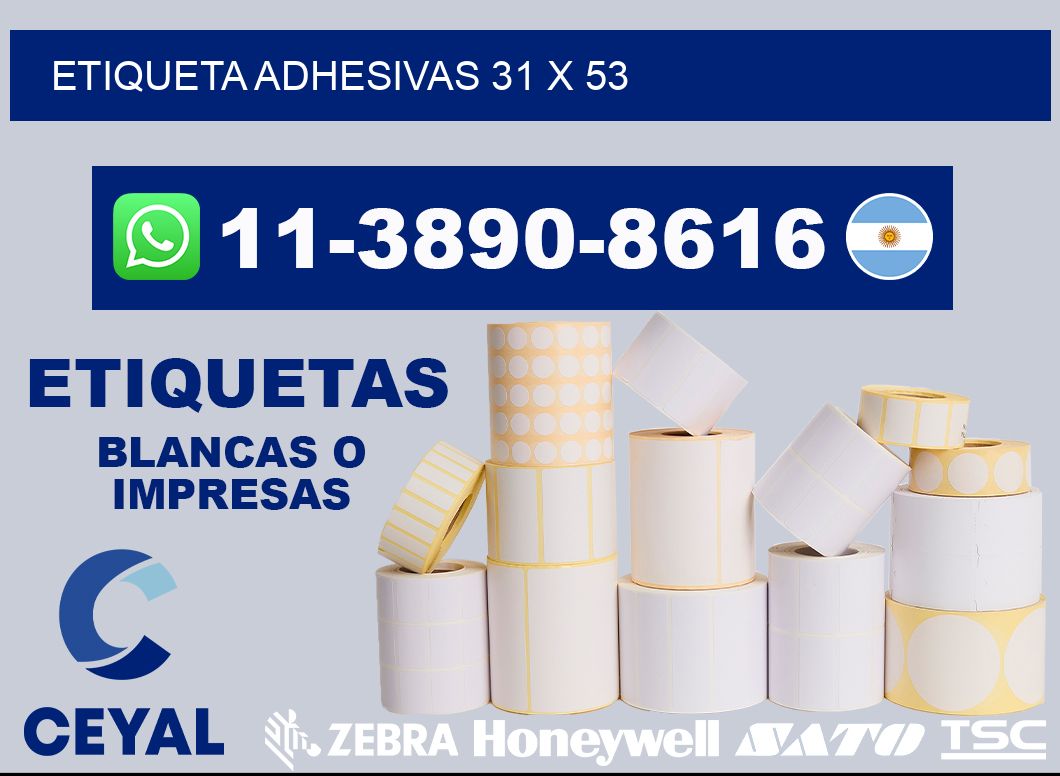 etiqueta adhesivas 31 x 53
