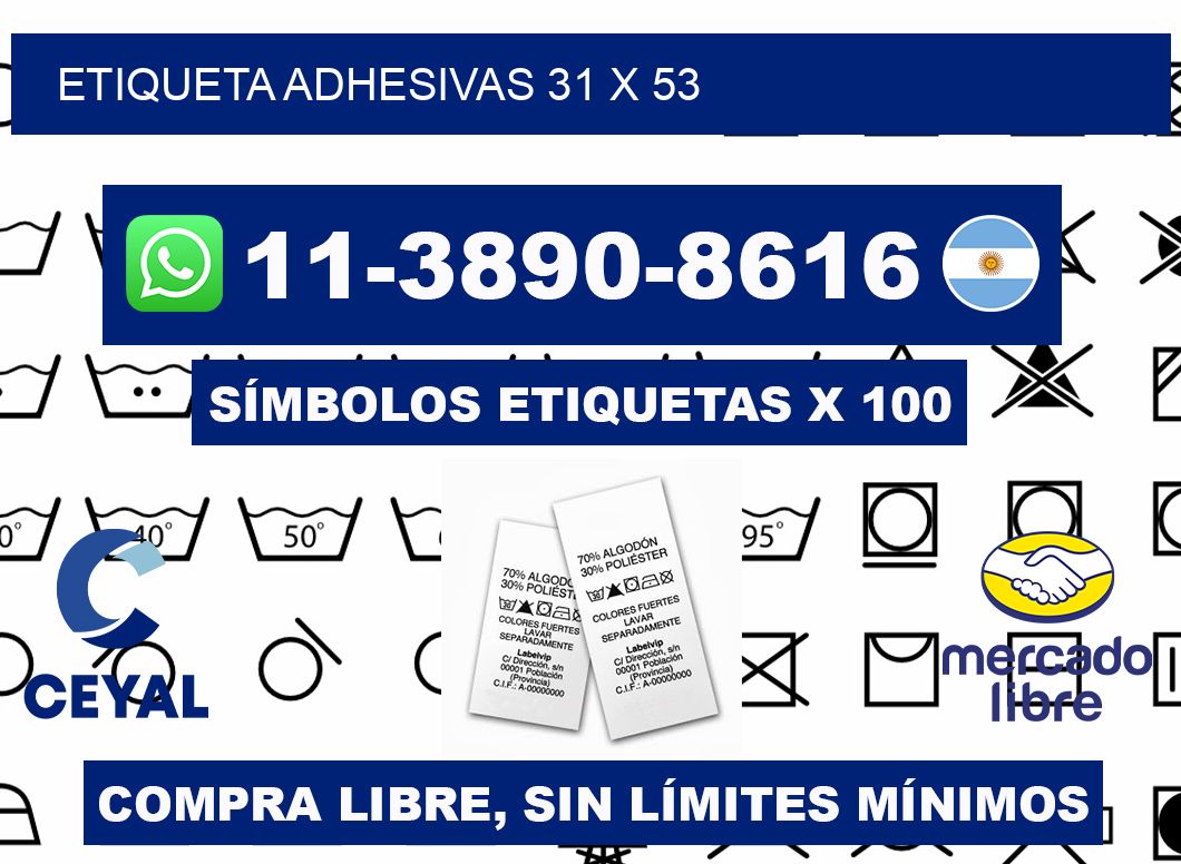 etiqueta adhesivas 31 x 53