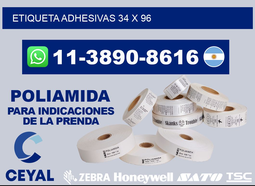 etiqueta adhesivas 34 x 96