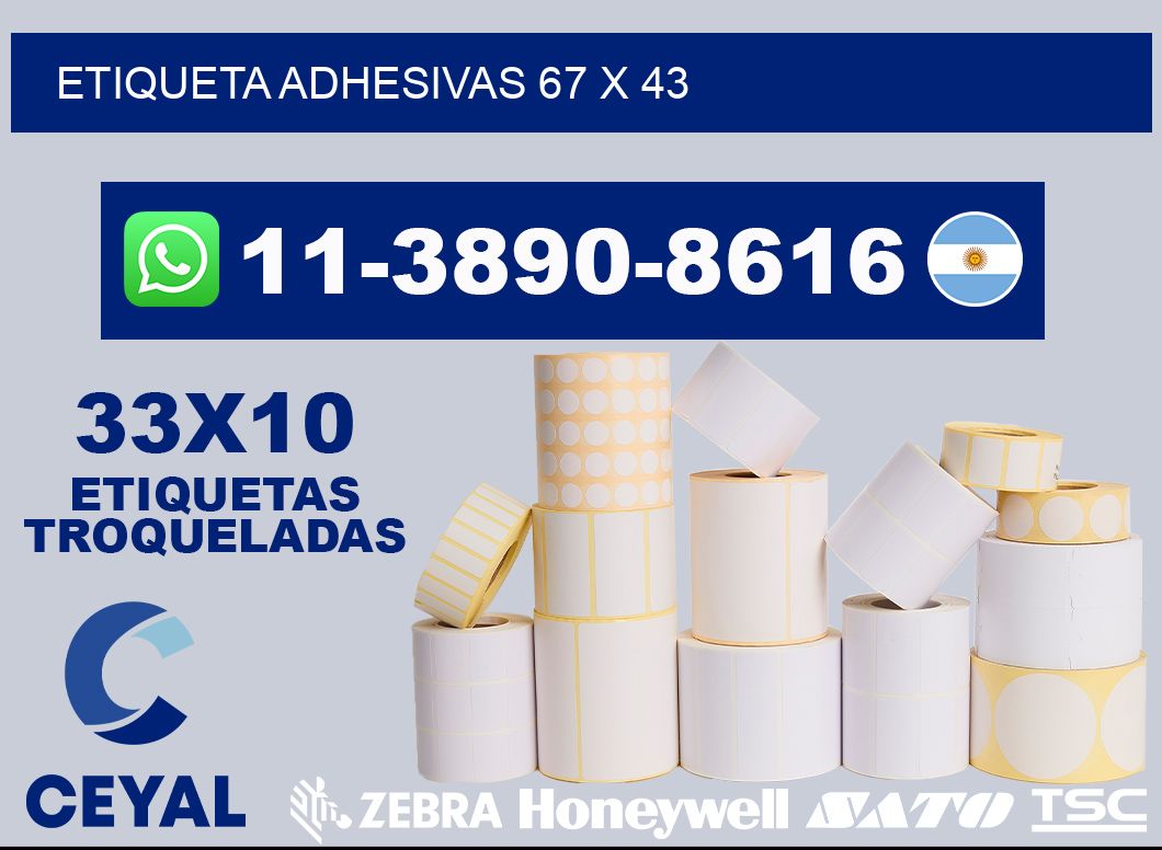 etiqueta adhesivas 67 x 43