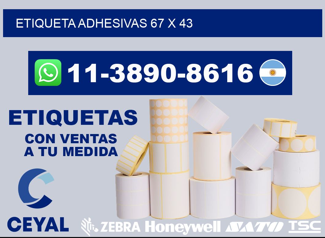 etiqueta adhesivas 67 x 43