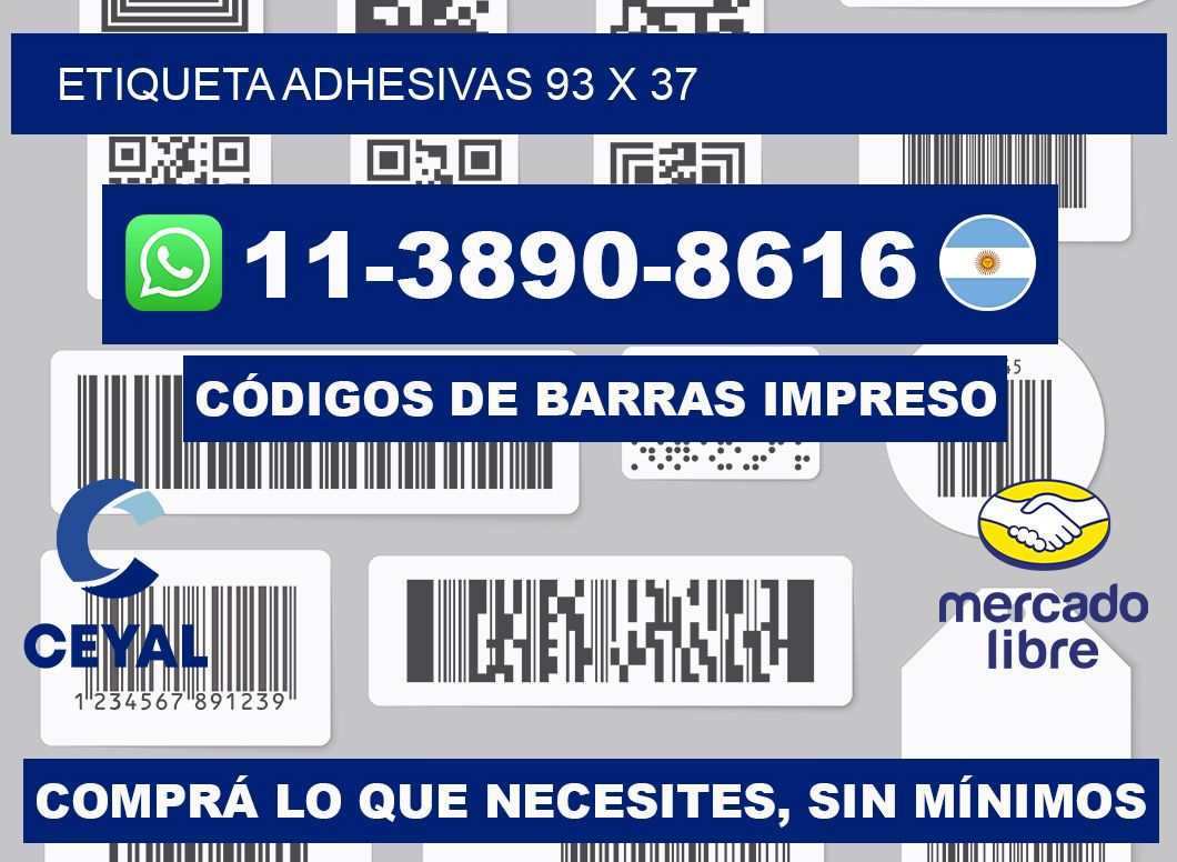etiqueta adhesivas 93 x 37