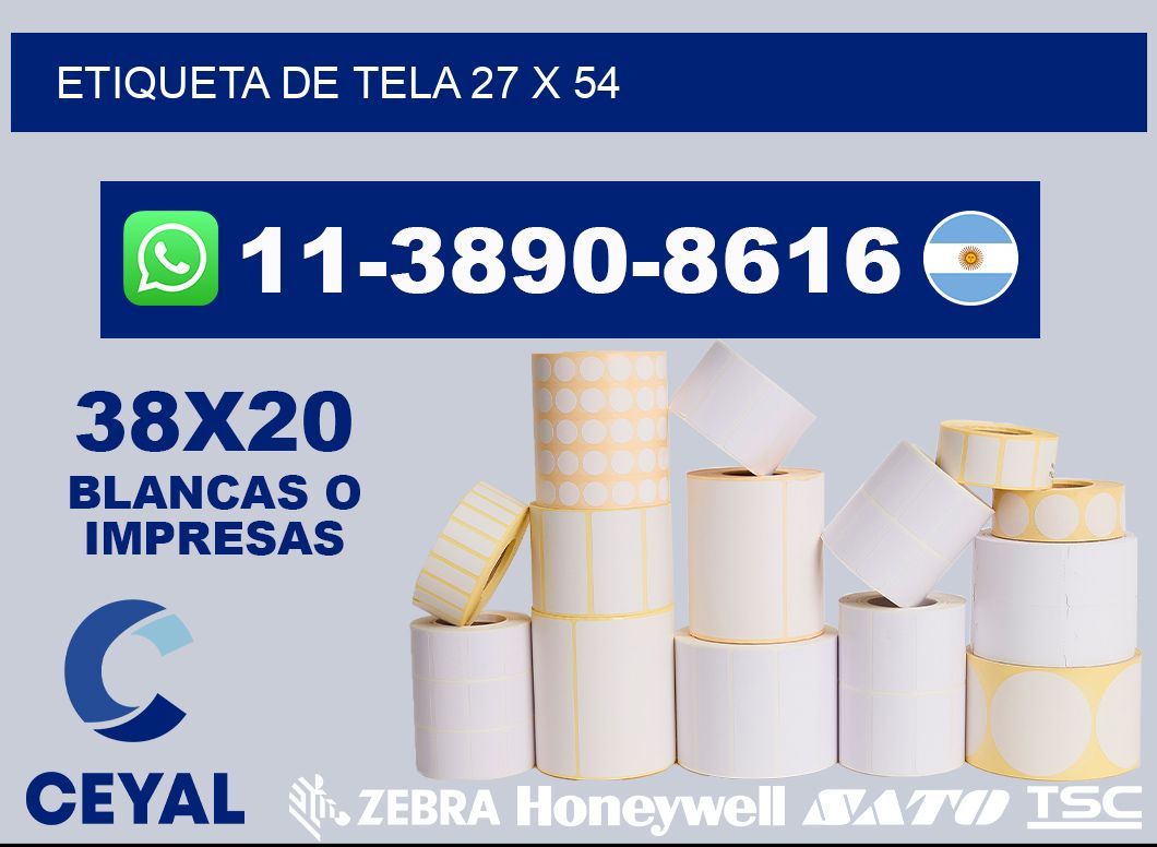 etiqueta de tela 27 x 54