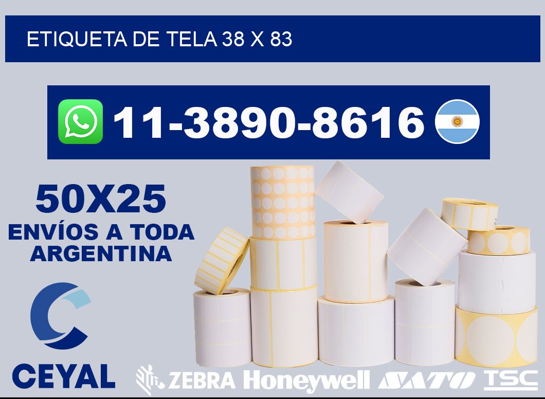 etiqueta de tela 38 x 83