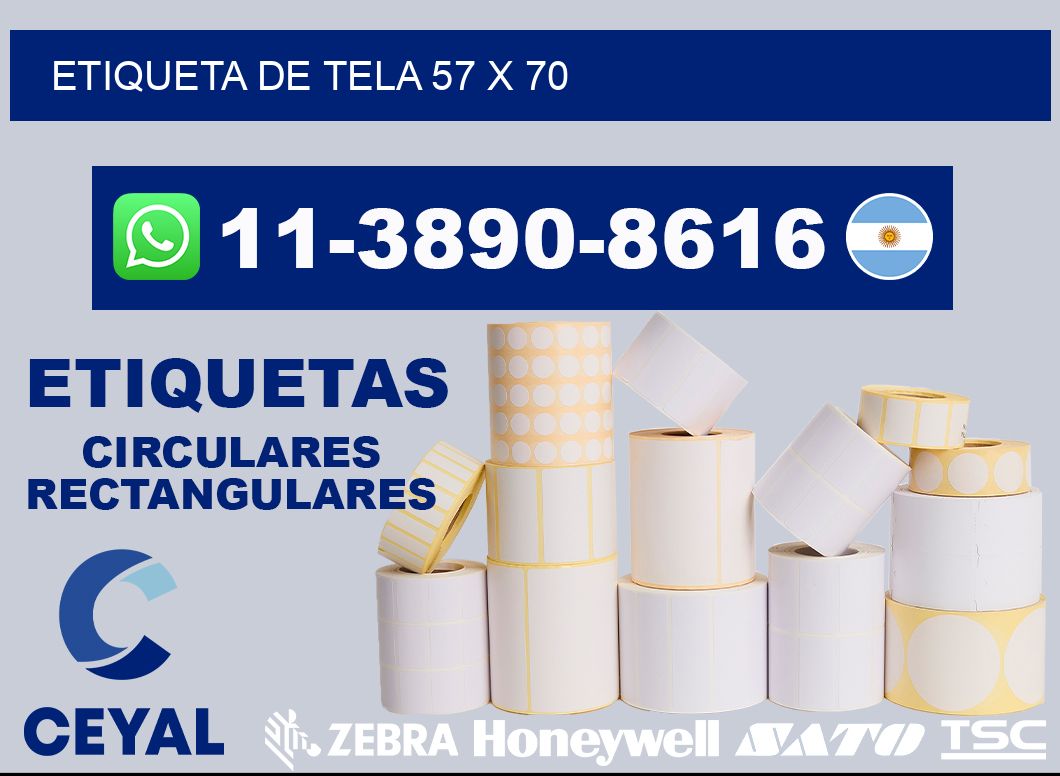 etiqueta de tela 57 x 70