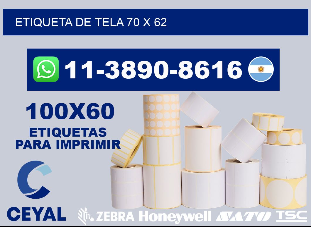 etiqueta de tela 70 x 62