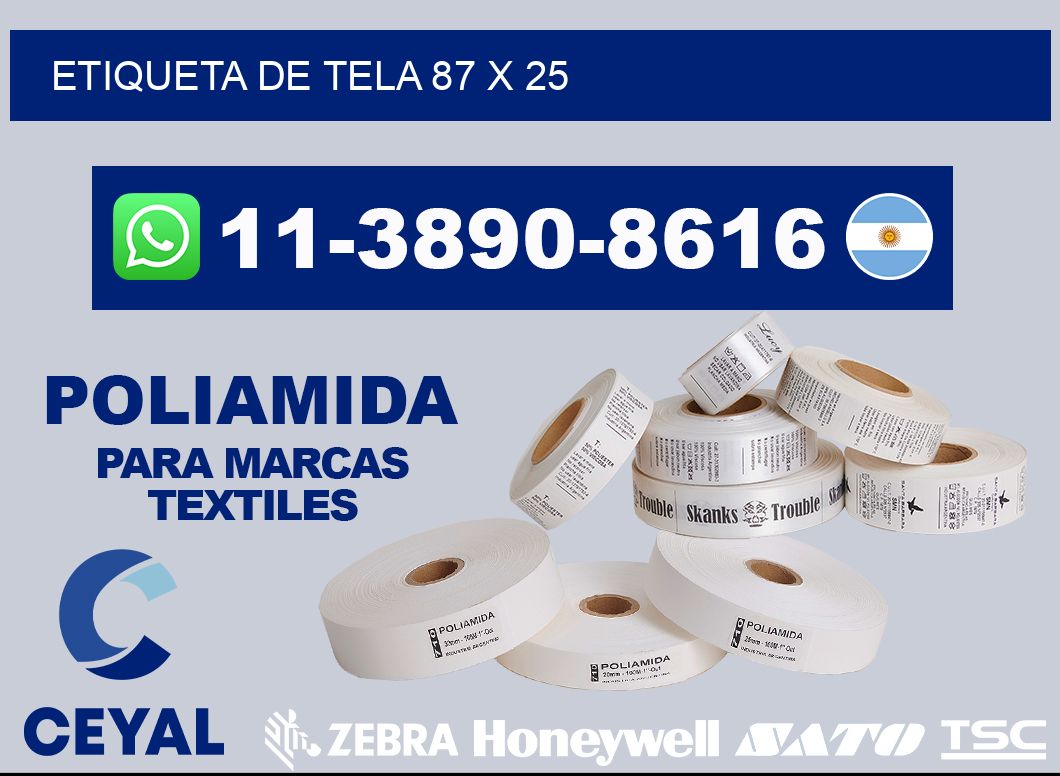 etiqueta de tela 87 x 25